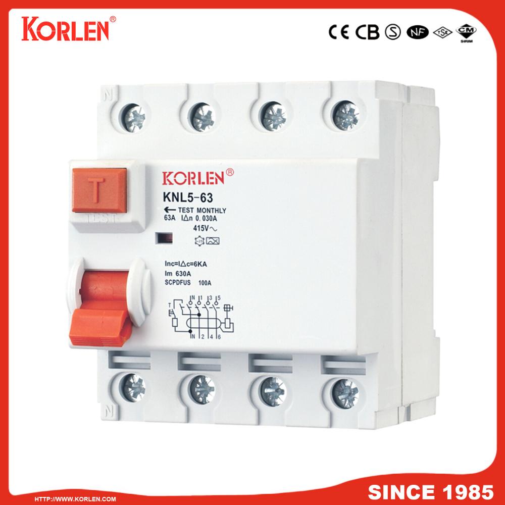 Residual Current Circuit Breaker RCCB 50A 2P 4P