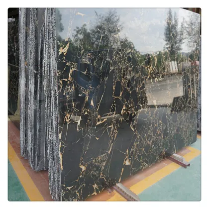 Michael Angelo Black Gold Polished Marble Slabs for Wall and Floor Tiles