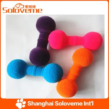 Eco-friendly Beautiful Pet Flocking Dumbbell Toys Dog Lovely Toy Products