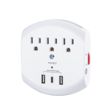 2023 Edition: 125V 15A BNC-60/U139 USB Wall Tap with Night Light - Simplified Style