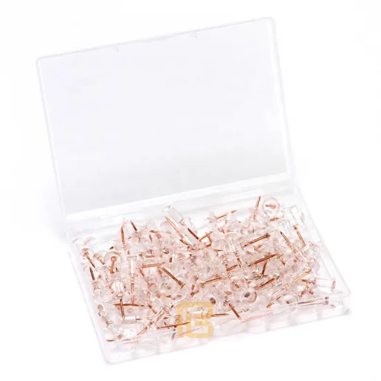 Transparent Office and School Stationery: Assorted Clear Plastic Thumb Tacks Set
