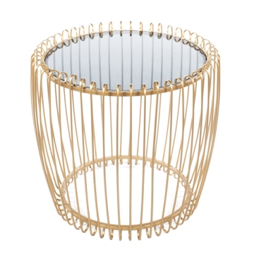 Lottie End Table: Smoked Glass and Gold Finishes