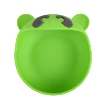 Suction Cup Bowl Bear Shape Silicone Non Slip Baby Feeding Bowl Supplier