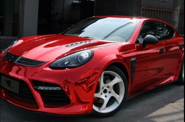 Chrome Vinyl Car Wrap Red