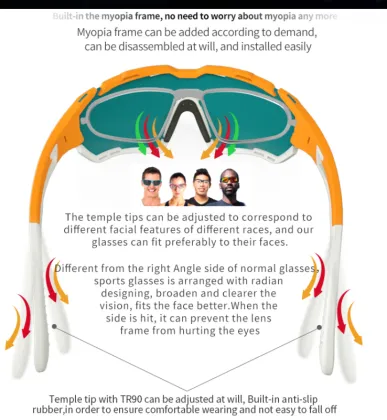 Anti-Spatter Cycling and Fishing Sun Glasses for Reduced Eye Fatigue