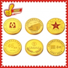 Promotional souvenirs coin/challenge coin with gold plate