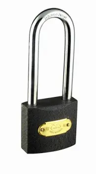 Long Shackle Polished Iron Padlock