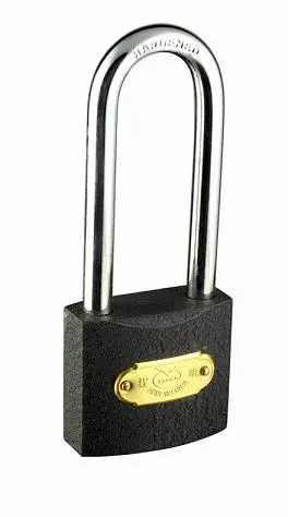 Long Shackle Polished Iron Padlock