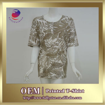 ladies printed fashion cotton t shirt