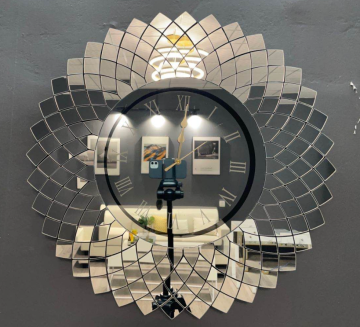 Modern mirror wall clock for billiard room