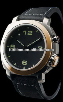 sapphire glass pilot watches super luminous real leather strap for men