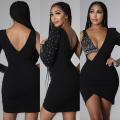 Frauenpaillette Bodycon Mini Kleid