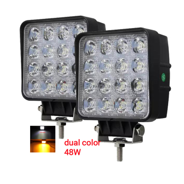 Super Light 48W Dual Color LED Driving Lights for Trucks - 24V, 4.3 Inch