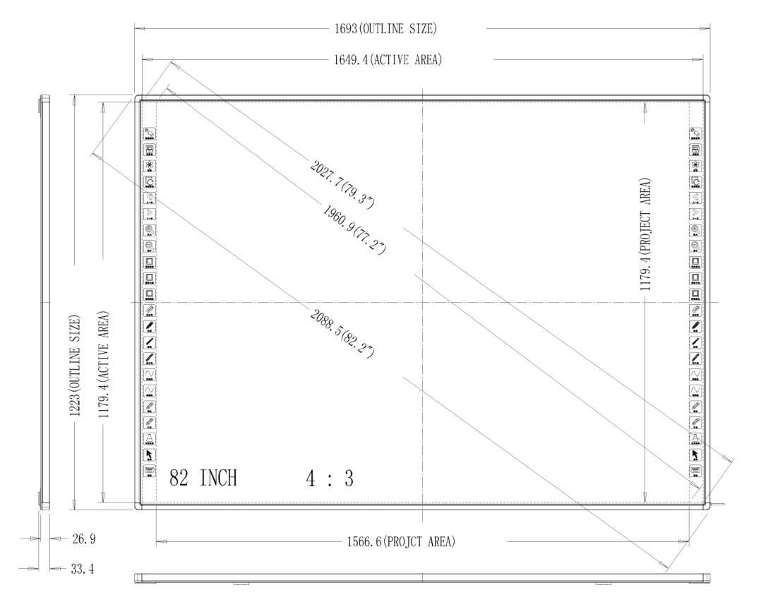 82-inch whiteboard
