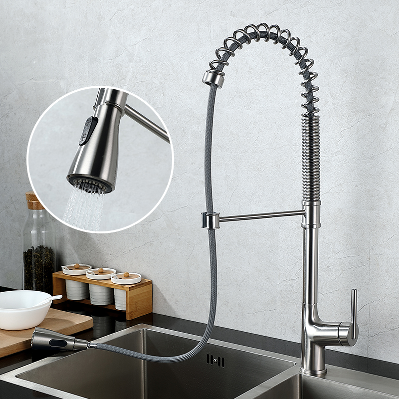 Zinc Spring Loaded Kitchen Sink Mixer Tap Faucets