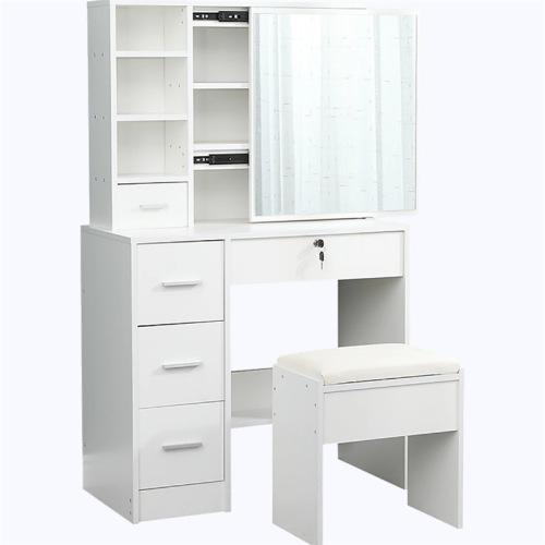 White Dressing Table with Mirror Wooden White Dressing Table with Sliding Mirror Manufactory