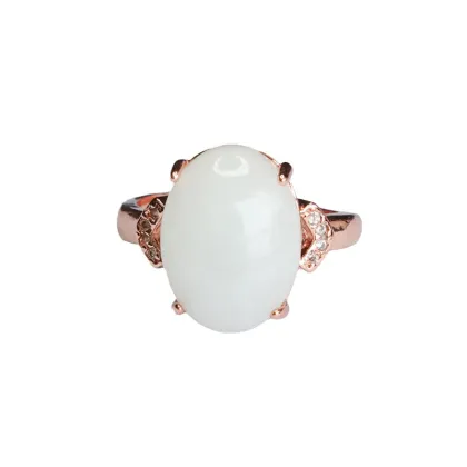 High Quality Natural Stone and Brass Jewelry: Explore Rose Gold Plated Jade Rings and Hetian Jade Collections