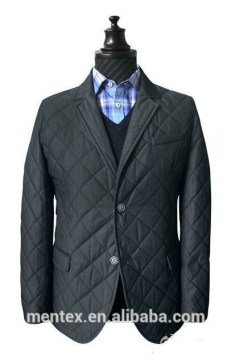 check padded coat with blazer style