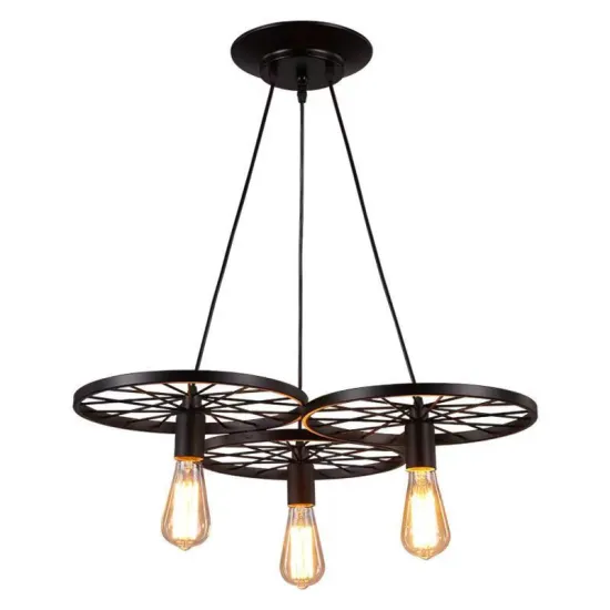 Iron Art Chandelier: Industrial Style Retro Pendant Light for Bar and Coffee Shop