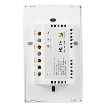 Chaoran Amazon Alexa Google Assistant White Touch Switch US Smart Wall Light Switch