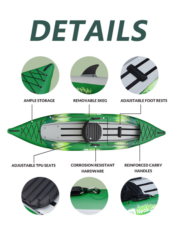 GLUE FREE 1 Person TPU Dropstitch Inflatable Kayak