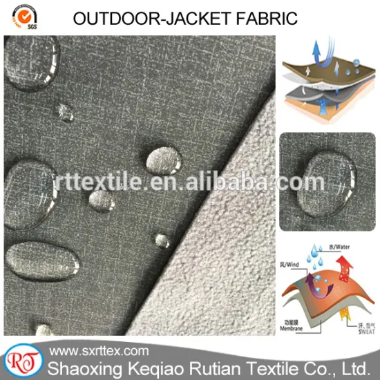 3 layers waterproof breathable sportswear fabric for hiking wear