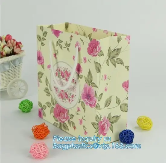 Fancy Color Printing paper gift bag wholesale, promotional gift packaging bag, kraft paper carrier gift bags