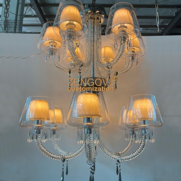 ZENGOVL Custom French Italian Blown Hand Murano Lustre Glass Lampshade - Luxury Chandelier for Wedding Hotel Dining Living Room