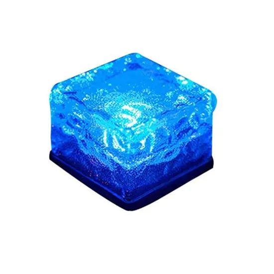 Solar In-Ground Glass Ice Cube Brick Landscape Light for Garden and Pathways
