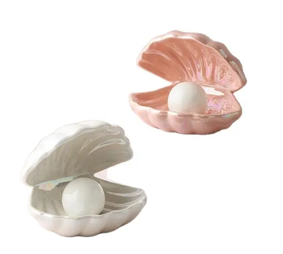 Ceramic Decoration Shell Light jewelry storage Night Light decorations Bedside Lamp