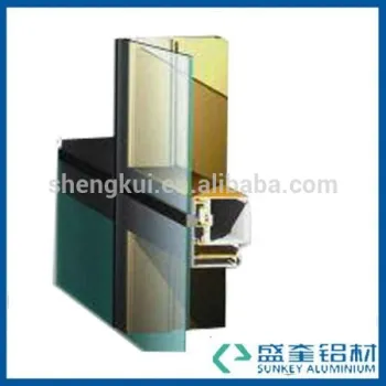 Perfil en aluminio Facade Aluminum Curtain Wall Aluminum extrusions Construsion Profile