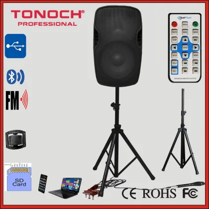 15 inch rechargeable speaker, battery speaker, portable speaker, trolley speaker