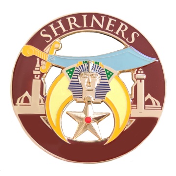 Metal Craft Zinc Altoy 3 \ "Gold Shriner Logo Emblema para autos masónicos clásicos