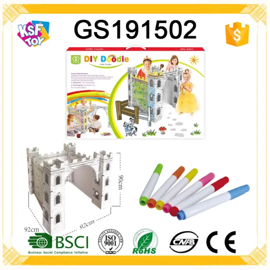 2016 New Item DIY Drawing Castle With Colorful Pen For Kids Education Toy