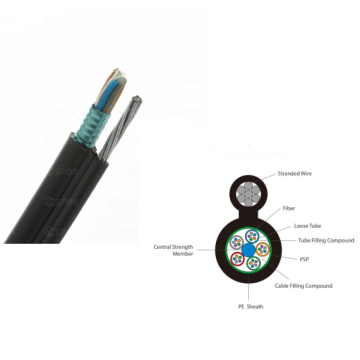 Factory Wholesale 2km Single Mode Aerial Fiber Optic Cable with 12/24/96-Core Gytc8s for Networking