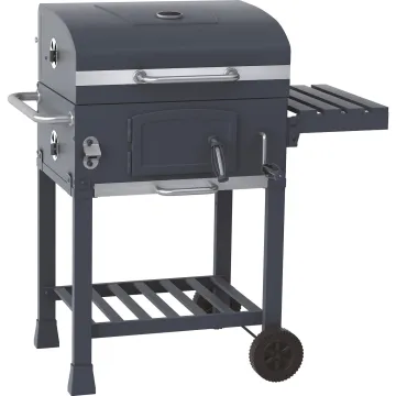21-Inch Charcoal BBQ Smoker with Handle and Folding Table