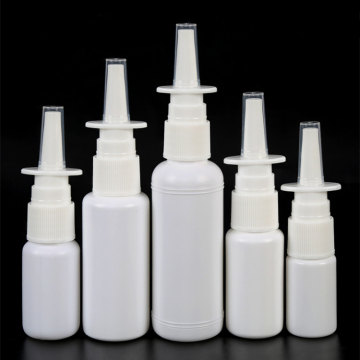 White Plastic Nasal Spray Bottles with Straight Pump Sprayer (10ml, 15ml, 20ml, 30ml, 50ml)