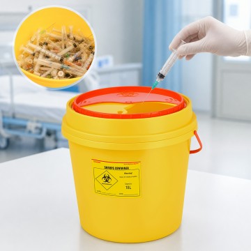 Contenedor para objetos punzantes con tapa con cerradura