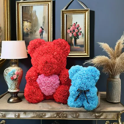 Forever PE Foam Rose Bear - Valentine's Day Teddy Bear Gift Box for Mother's Day and Girlfriend Gifts