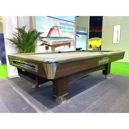 Factory Direct Classic Wood Grain Billiards Table: Latest Design for Billiards Entertainment