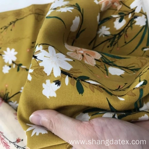Rayon 45s Screen Print Flower Design Women Dress China Manufacturer