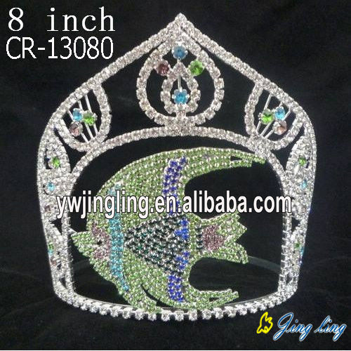 New design Custom King Crowns Fish Shape