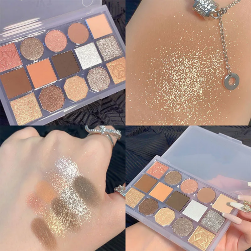 15 Colors Waterproof Nude Glitter Matte Eyeshadow Palette