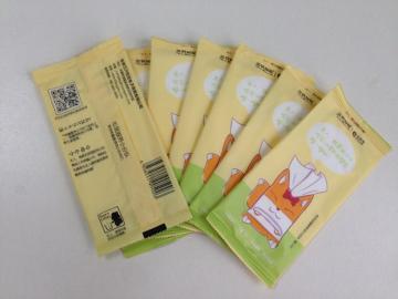 individual pack hand and face cleaning wet wipe tissue