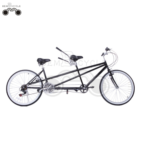 26 Inch black tandem bike for 2 people