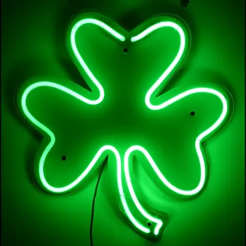 LEAF NEON SIGN ON THE WALL