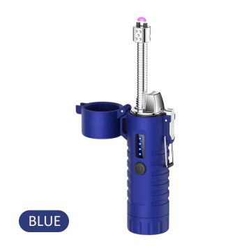 Wholesale IP56 Waterproof Double Arc USB Lighter with Flash Light and USB Charging for Outdoor Camping