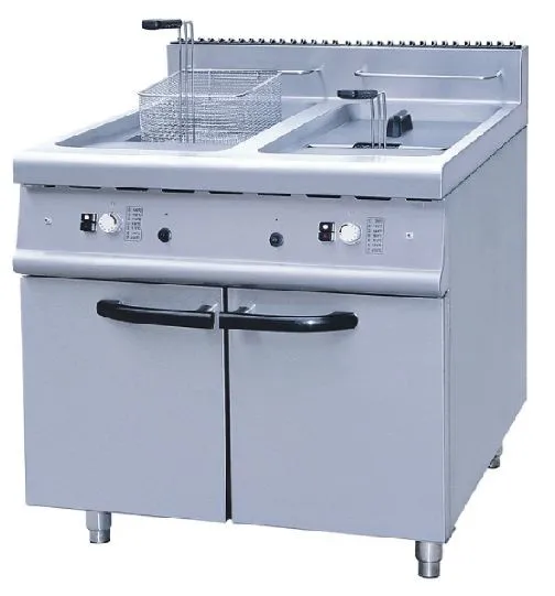 Fryer with cabiner, 2-tank & 2-basket