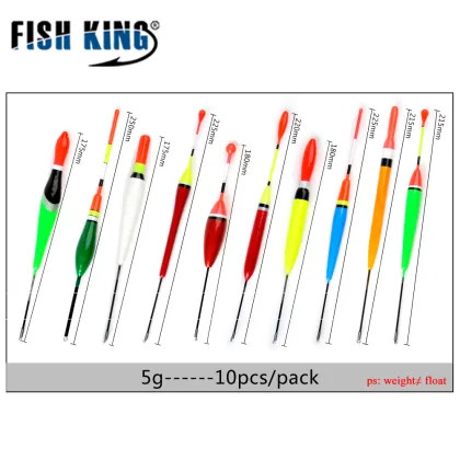 FISHKING 10PCS/Lot Fishing Float 3g/4g/5g Mix Color Carp Fishing Float Bobber Set Buoy Floats For Carp Fishing Tackle Accessorie