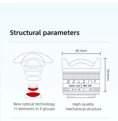 7 Artisans 7.5mm F2.8 II Wide-Angle Fisheye Lens for Multiple Mounts
